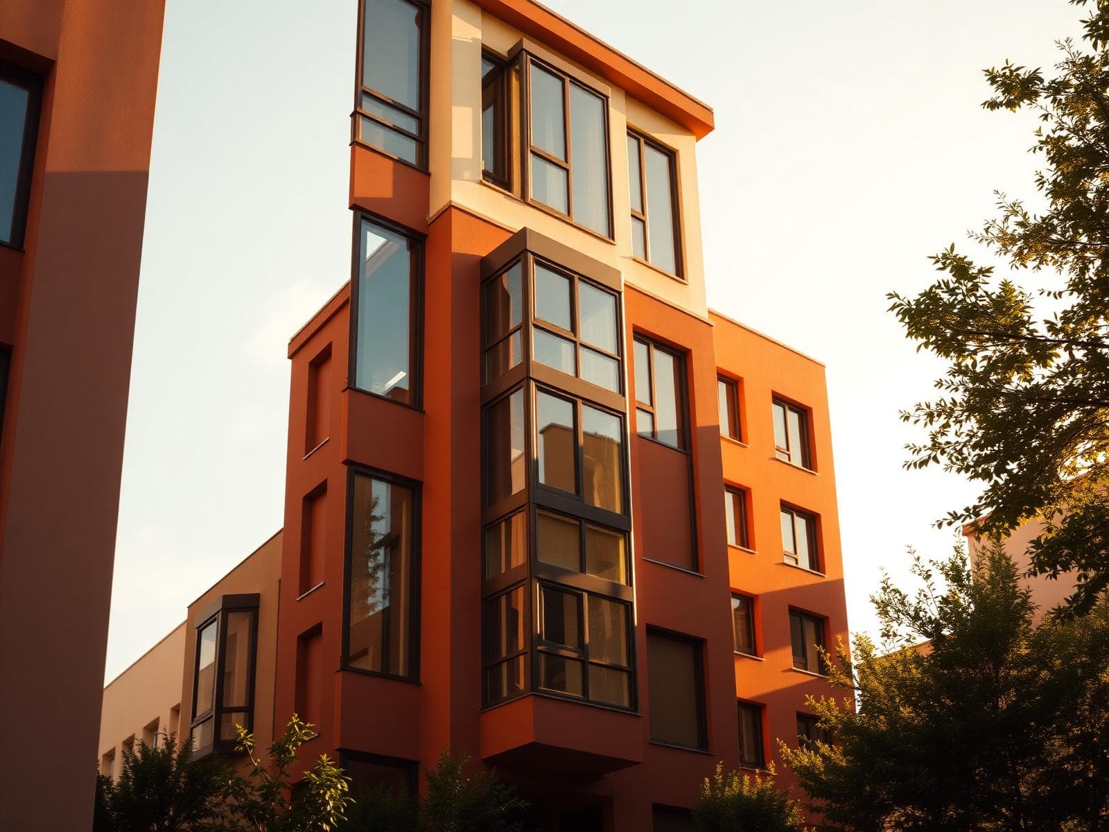 Modern apartment building